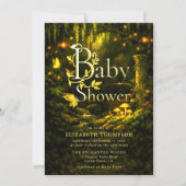 Invitation Fête de bébé enchantée de conte de fées en forêt (Devant)