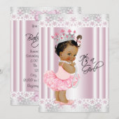 Invitation Fête de bébé Ethnique Tutu Danseuse Perle et Dente (Devant / Derrière)