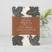 Invitation Fête de Bébé Fantaisiste Feuilles d'Automne & Glan (Debout devant)