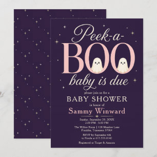 Invitation Fête de Bébé Fantôme Peek-a-Boo