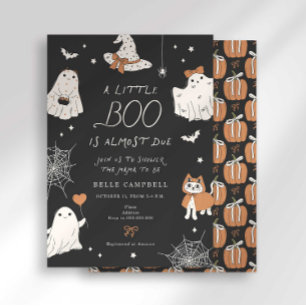 Invitation Fête de bébé fantôme préppy Little Boo