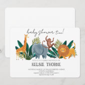 Invitation Fête de Bébé Faune de la Jungle (Devant / Derrière)