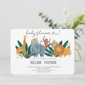 Invitation Fête de Bébé Faune de la Jungle (Debout devant)