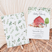 Invitation Fête de Bébé Ferme Garçon