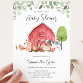 Invitation Fête de Bébé Ferme Garçon