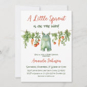 Invitation Fête de Bébé Fermette Petite Pousse Linge (Devant)