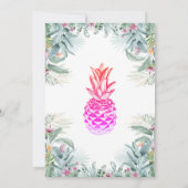 Invitation Fête de bébé Feuilles Tropicales Ananas Cool (Dos)