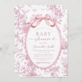 Invitation Fête de bébé fille à motif floral de style chinois (Devant / Derrière)