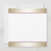 Invitation Fête de Bébé Fille Ange en Or Rose (Dos)