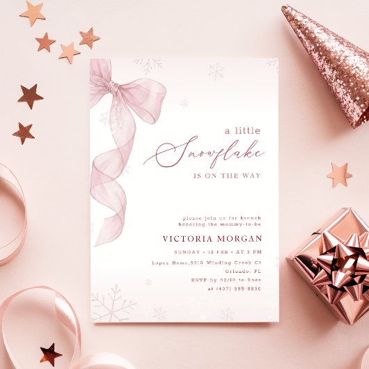 Invitation Fête de Bébé Fille Arc-en-Ciel Rose