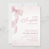 Invitation Fête de Bébé Fille Arc-en-Ciel Rose (Devant)