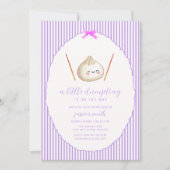 Invitation Fête de bébé Fille Arc Moderne Violet Dumpling Asi (Devant)