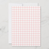 Invitation Fête de Bébé Fille Arc Rose Gingham Silly Goose (Dos)