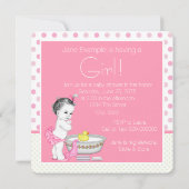 Invitation Fête de Bébé Fille au Bain (Dos)