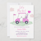 Invitation Fête de bébé fille au golf rose Par-tee (Devant)