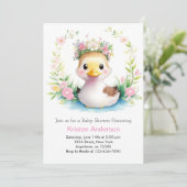 Invitation Fête de Bébé Fille au Plaisir de Canard (Debout devant)