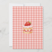 Invitation Fête de Bébé Fille au thème de Fraise Douce Aquare (Dos)