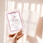 Invitation Fête de bébé Fille au thème Dindeau Rose