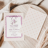 Invitation Fête de bébé Fille au thème Dindeau Rose