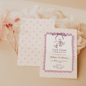 Invitation Fête de bébé Fille au thème Dindeau Rose