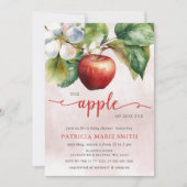 Invitation Fête de Bébé Fille Automne Apple of Our Eye (Devant)