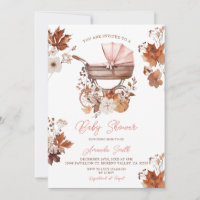 Fête de bébé fille automne rétro poussette citroui