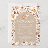 Invitation Fête de Bébé Fille Boho Citrouille (Devant)