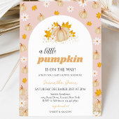 Invitation Fête de Bébé Fille Boho Citrouille