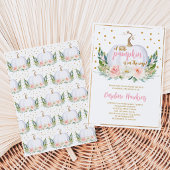 Invitation Fête de Bébé Fille Citrouille