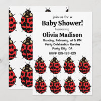 Fête de Bébé Fille Coccinelle Rouge Noire Coccinel