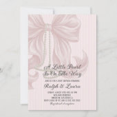 Invitation Fête de bébé fille Collier de perles (Devant)