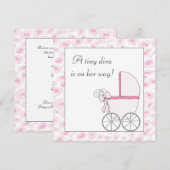 Invitation Fête de bébé fille diva voiture rose bébé léopard (Devant / Derrière)