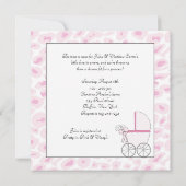Invitation Fête de bébé fille diva voiture rose bébé léopard (Dos)