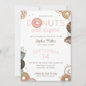 Invitation Fête de bébé fille Donuts et Couches (Devant)