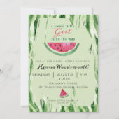 Invitation Fête de Bébé Fille Douce Pastèque Été  (Devant)