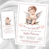 Invitation Fête de bébé fille douce pour la Saint-Valentin