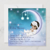 Invitation Fête de bébé fille ethnique Purple Moon (Dos)