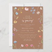Invitation Fête de Bébé Fille Fleur Sauvage (Devant)