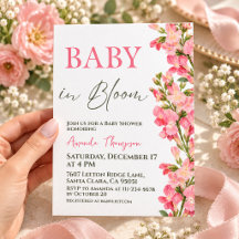 Fête de Bébé Fille Fleur Sauvage Rose en Fleur