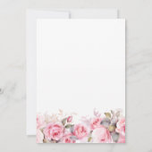 Invitation Fête de Bébé Fille Fleurs de Roses Roses (Dos)