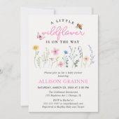 Invitation Fête de Bébé Fille Florale Bohème de Printemps (Devant)