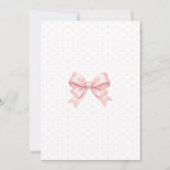 Invitation Fête de bébé fille florale ruban rose (Dos)