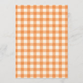 Invitation Fête de Bébé Fille Gingham Vêtements à Liner Tombe (Dos)