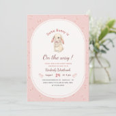 Invitation Fête de Bébé Fille Lapin Mignon (Debout devant)