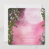 Invitation Fête de Bébé Fille Lune Rose (Dos)