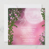 Invitation Fête de bébé fille Lune Rose (Dos)