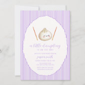 Invitation Fête de Bébé Fille Moderne Violette Dumpling Asiat (Devant)