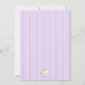 Invitation Fête de Bébé Fille Moderne Violette Dumpling Asiat (Dos)