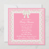 Invitation Fête de bébé fille pastel rose (Dos)
