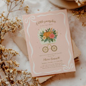 Invitation Fête de Bébé Fille Petite Citrouille Rose